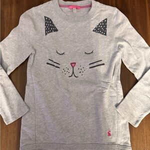 Joules Gray Cat Design Kids Sweatshirt